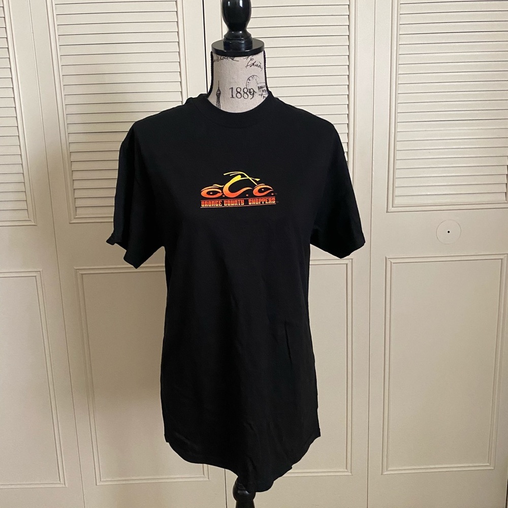 Orange County Choppers black logo motorcycle flame graphic  t-shirt New York